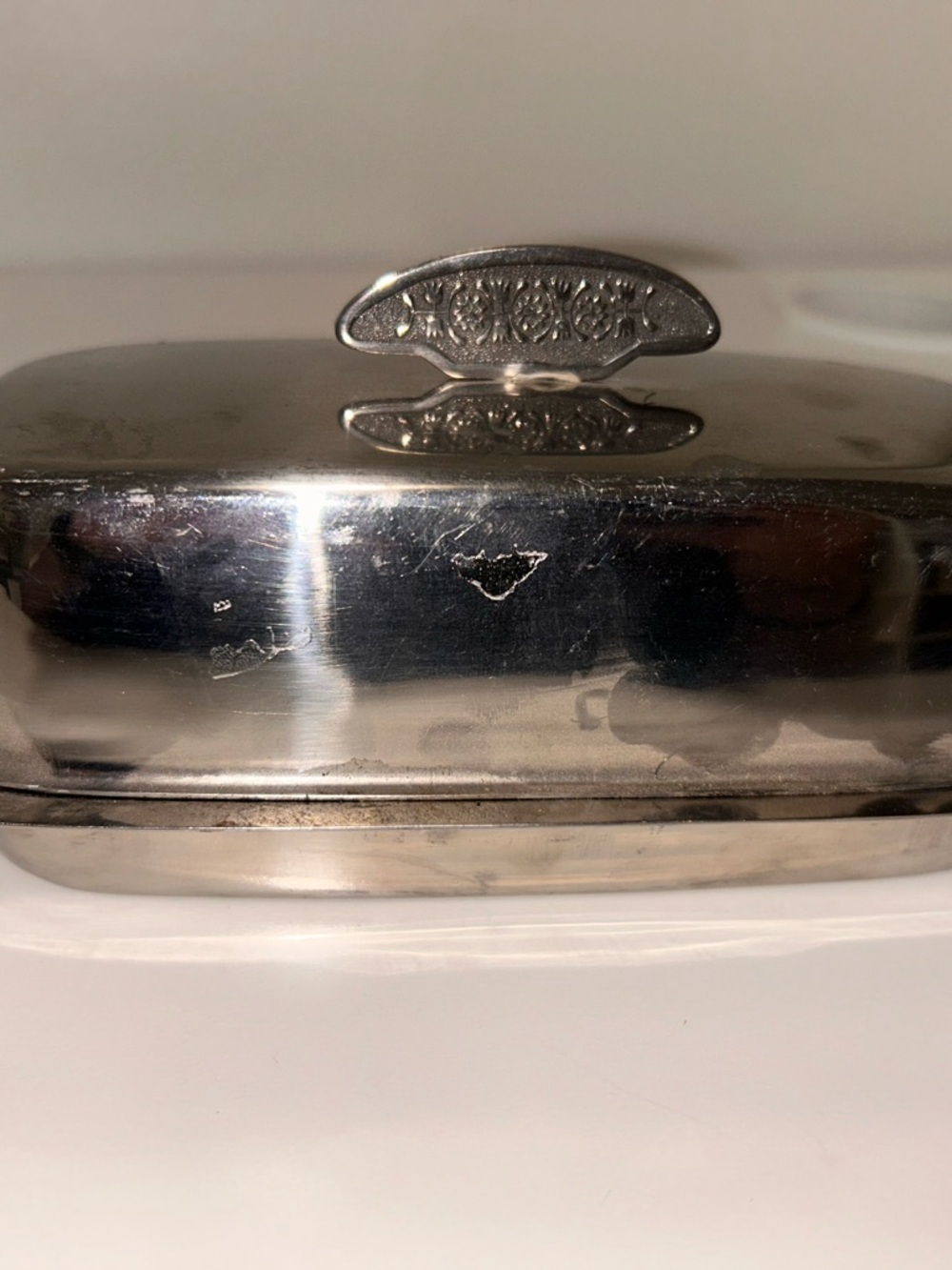 Vintage Stainless Steel Covered Butter Dish Made in Japan